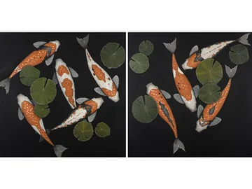 KOI I & II - Canvas Painting by NOVOCUADRO ART COMPANY - view 2